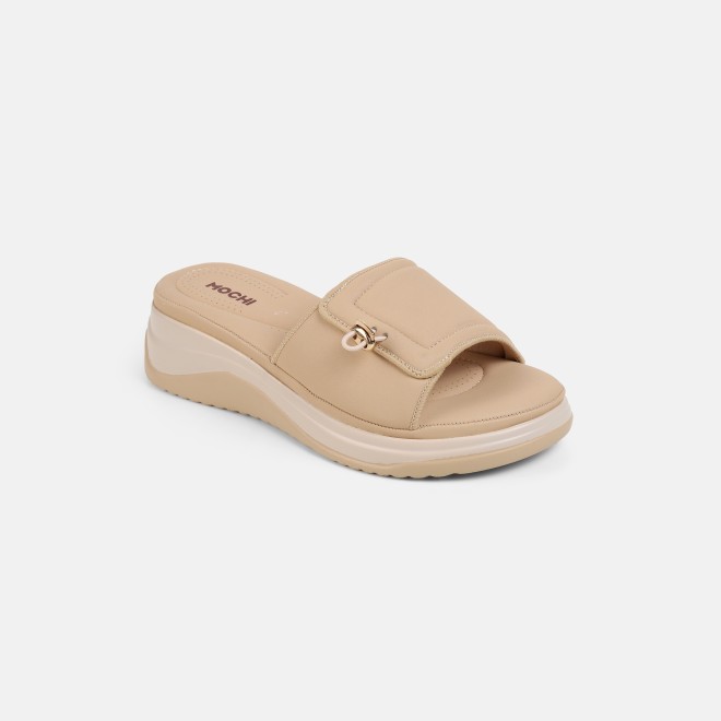 Mochi Women Beige Casual Slip Ons (SKU: 41-528-20-36)