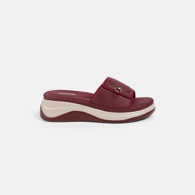 Mochi Women Maroon Casual Slip Ons (SKU: 41-528-44-37)