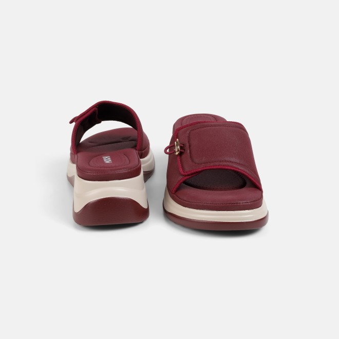 Mochi Women Maroon Casual Slip Ons (SKU: 41-528-44-37)