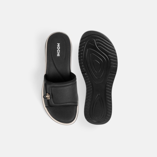 Mochi Women Black Casual Slip Ons (SKU: 41-528-11-37)