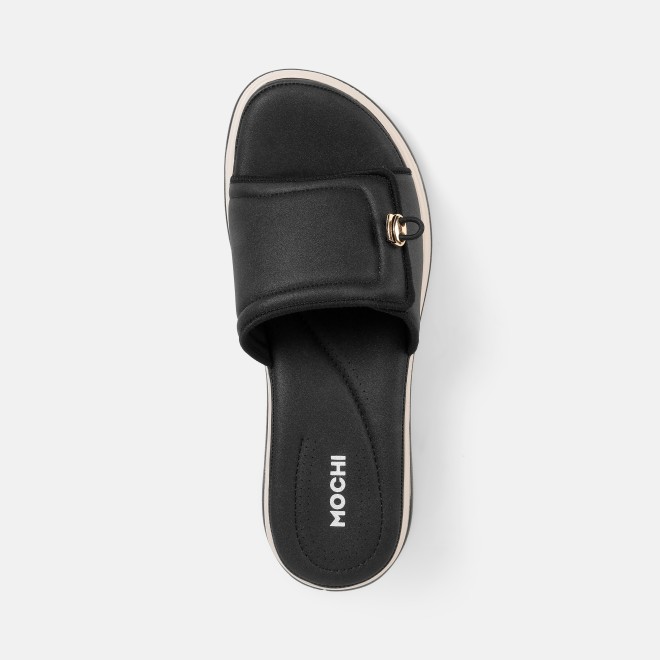 Mochi Women Black Casual Slip Ons (SKU: 41-528-11-37)