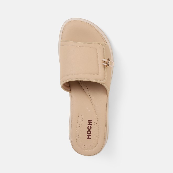 Mochi Women Beige Casual Slip Ons (SKU: 41-528-20-36)