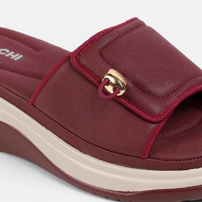 Mochi Women Maroon Casual Slip Ons (SKU: 41-528-44-37)
