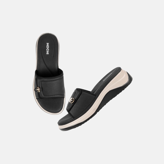 Mochi Women Black Casual Slip Ons (SKU: 41-528-11-37)