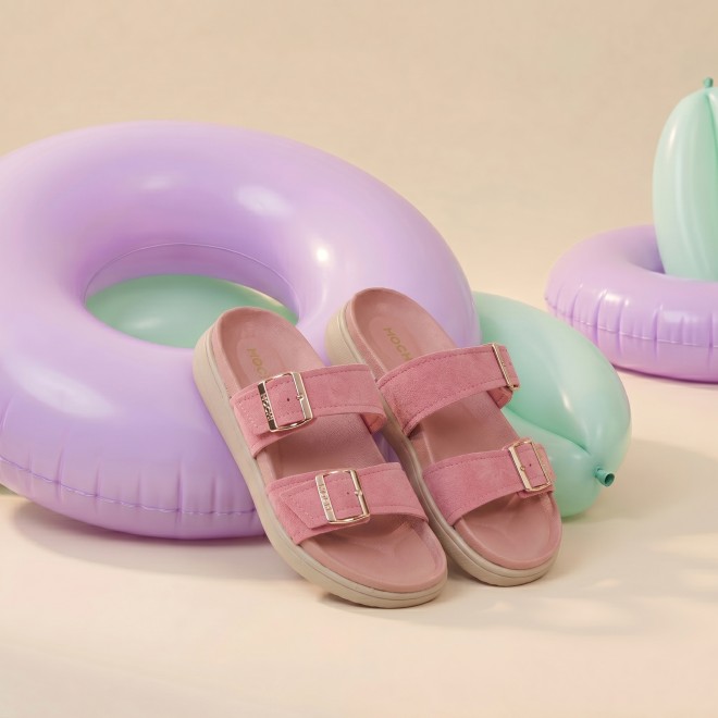 Mochi Women Peach Casual Slides (SKU: 41-529-80-36)