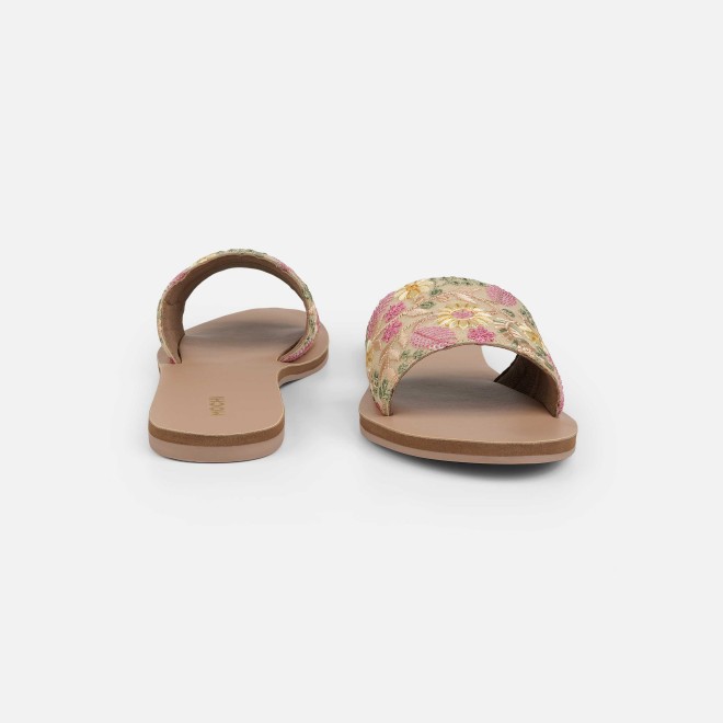Mochi Women Beige Casual Slippers (SKU: 41-533-20-36)