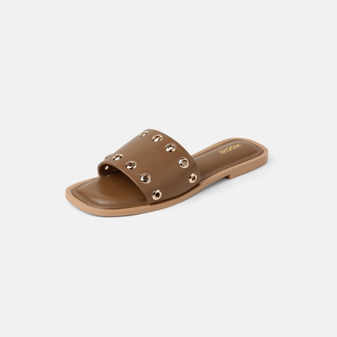 Mochi Women Brown Casual Slip Ons (SKU: 41-547-12-36)