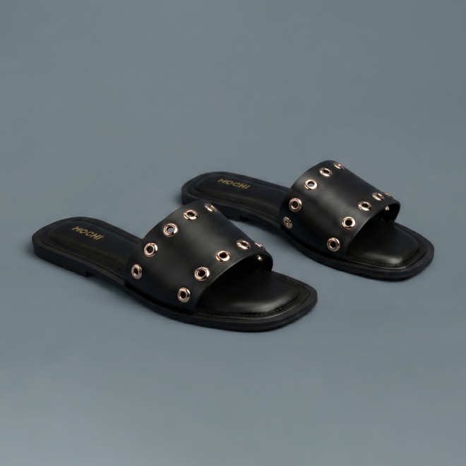 Women Black Casual Slip Ons