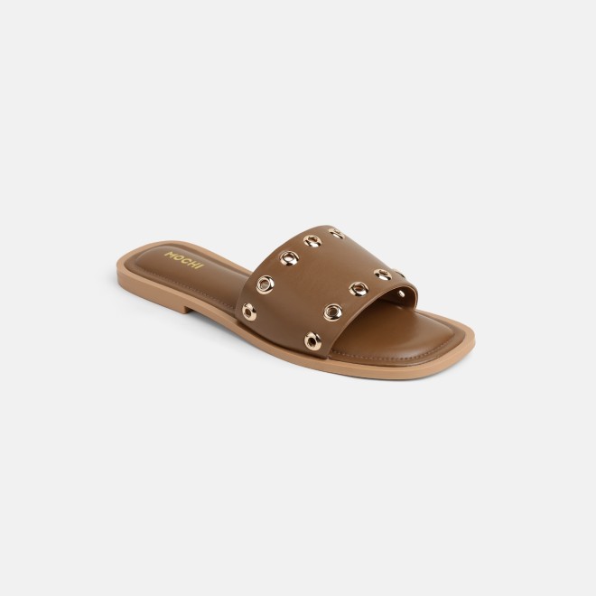 Mochi Women Brown Casual Slip Ons (SKU: 41-547-12-36)