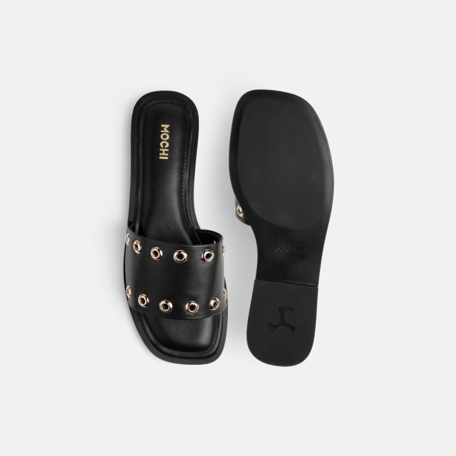 Mochi Women Black Casual Slip Ons (SKU: 41-547-11-36)