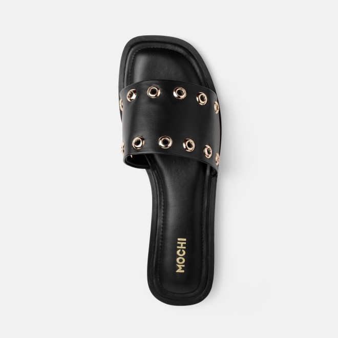 Mochi Women Black Casual Slip Ons (SKU: 41-547-11-36)