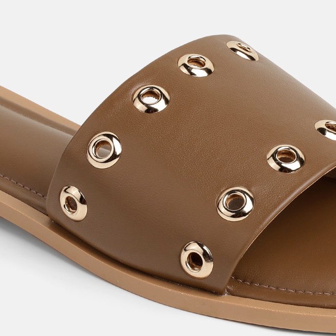 Mochi Women Brown Casual Slip Ons (SKU: 41-547-12-36)