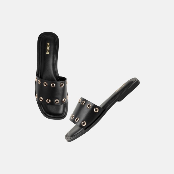 Mochi Women Black Casual Slip Ons (SKU: 41-547-11-36)