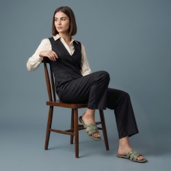 Mochi Women Green Casual Slip Ons