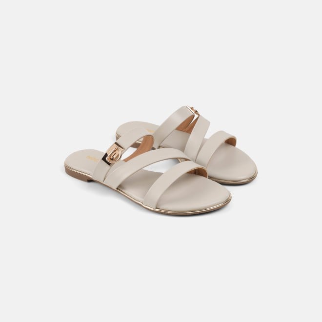 Mochi Women Beige Casual Slippers (SKU: 41-550-20-36)
