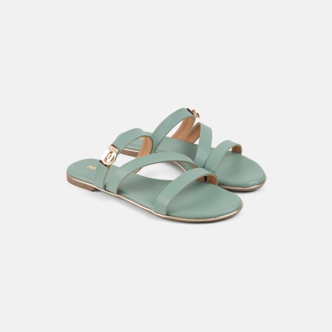 Mochi Women Green Casual Slippers (SKU: 41-550-21-36)