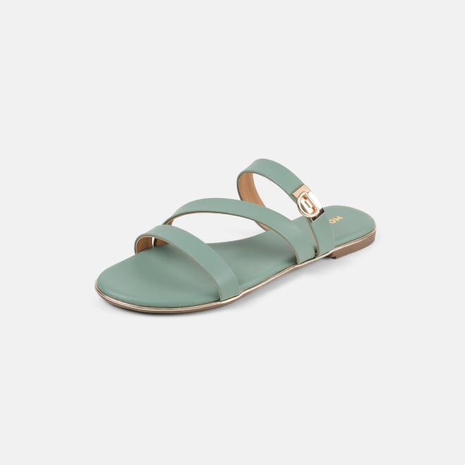 Mochi Women Green Casual Slippers (SKU: 41-550-21-36)