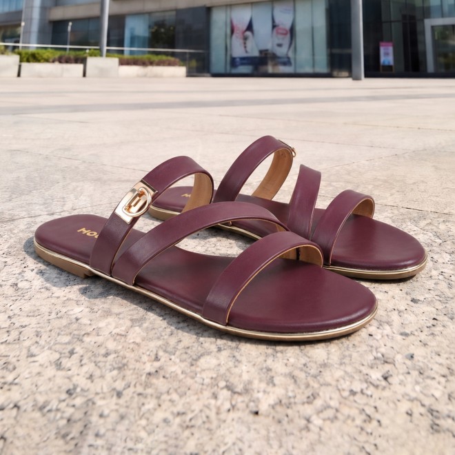 Mochi Women Wine Casual Slippers (SKU: 41-550-58-36)