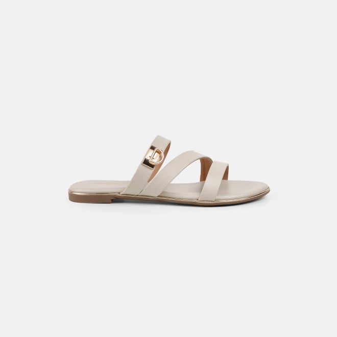 Mochi Women Beige Casual Slippers (SKU: 41-550-20-36)