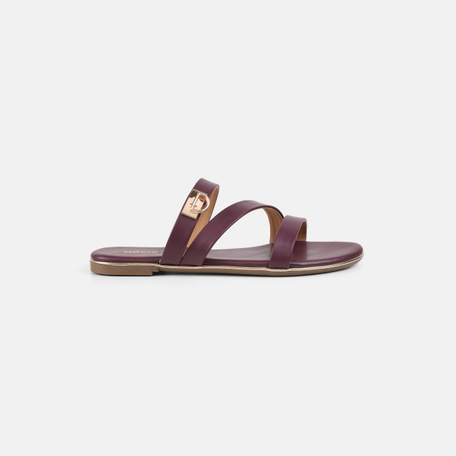 Mochi Women Wine Casual Slippers (SKU: 41-550-58-36)