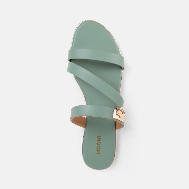 Mochi Women Green Casual Slippers (SKU: 41-550-21-36)