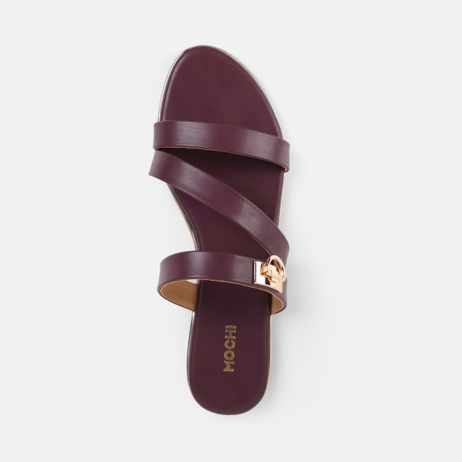 Mochi Women Wine Casual Slippers (SKU: 41-550-58-36)