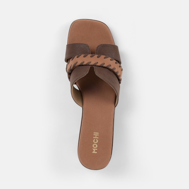 Mochi Women Brown Casual Slip Ons (SKU: 41-552-12-36)