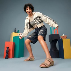 Mochi Women Gold Casual Slip Ons