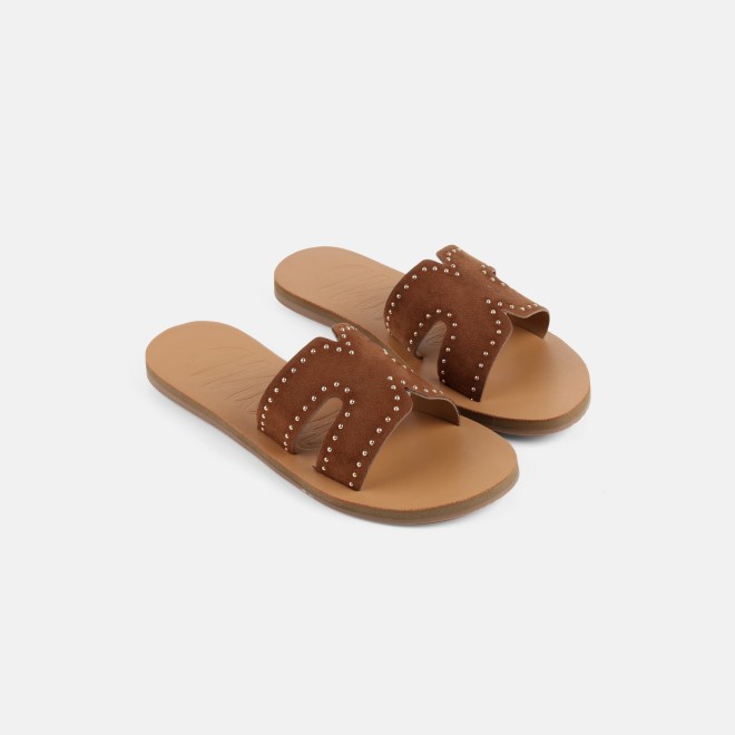 Mochi Women Brown-suede Casual Slip Ons (SKU: 41-575-35-37)