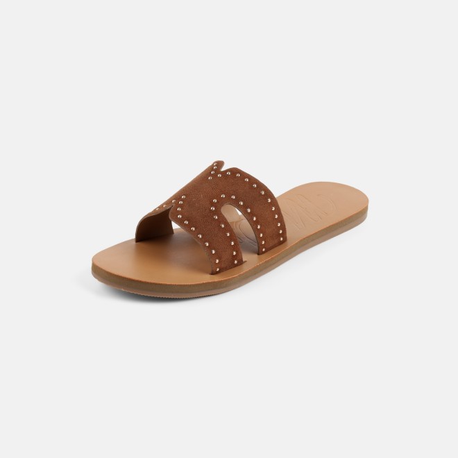 Mochi Women Brown-suede Casual Slip Ons (SKU: 41-575-35-37)