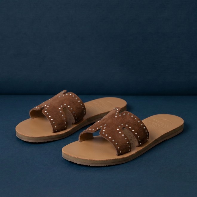 Women Brown-suede Casual Slip Ons