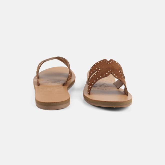 Mochi Women Brown-suede Casual Slip Ons (SKU: 41-575-35-37)