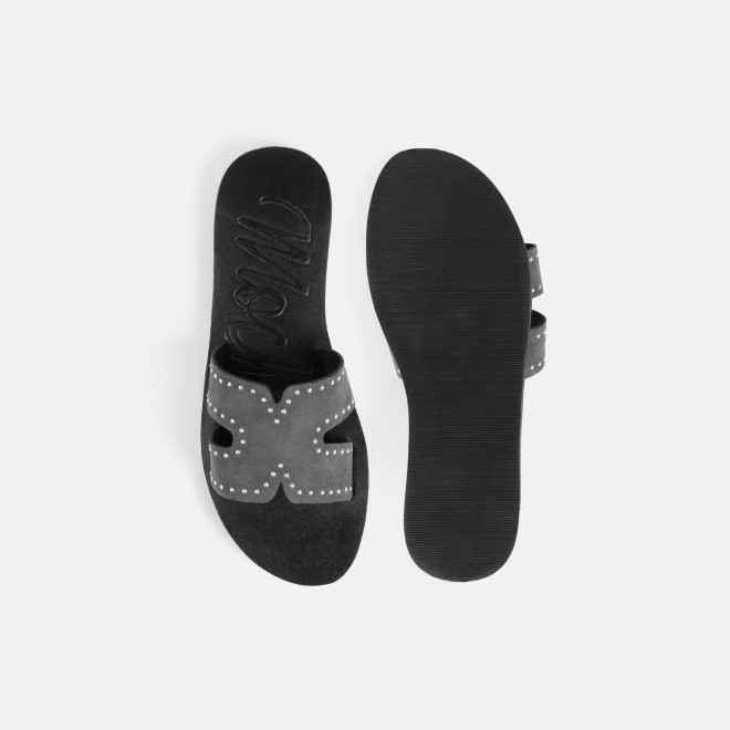 Mochi Women Grey Casual Slip Ons (SKU: 41-575-14-36)