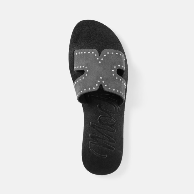 Mochi Women Grey Casual Slip Ons (SKU: 41-575-14-36)
