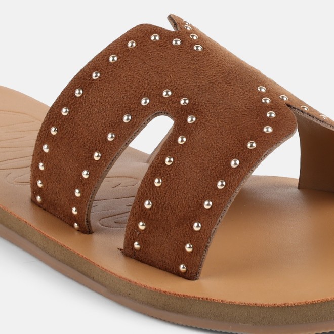 Mochi Women Brown-suede Casual Slip Ons (SKU: 41-575-35-37)