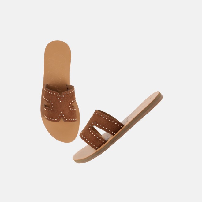 Mochi Women Brown-suede Casual Slip Ons (SKU: 41-575-35-37)