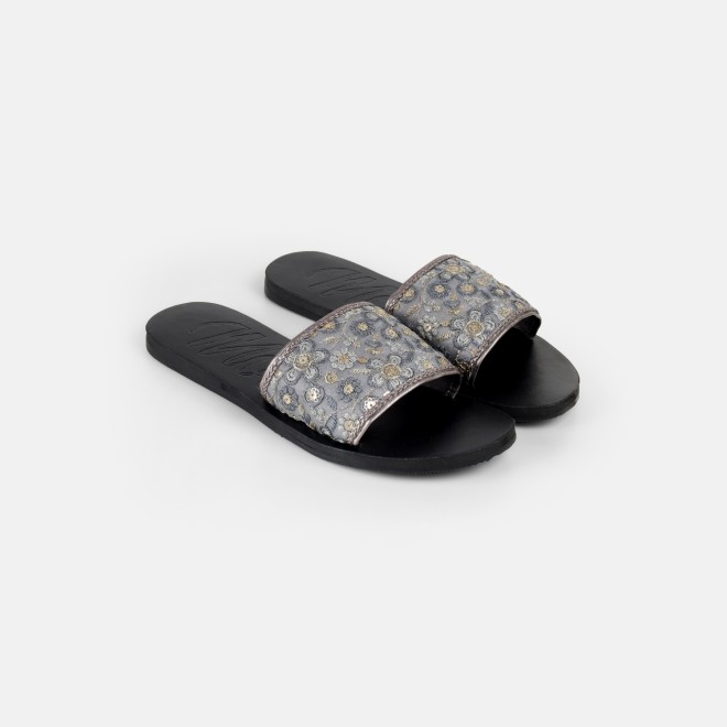 Mochi Women Gun-metal Casual Slip Ons (SKU: 41-577-29-36)