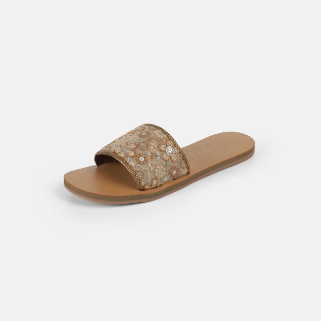 Mochi Women Gold Casual Slip Ons (SKU: 41-577-15-36)