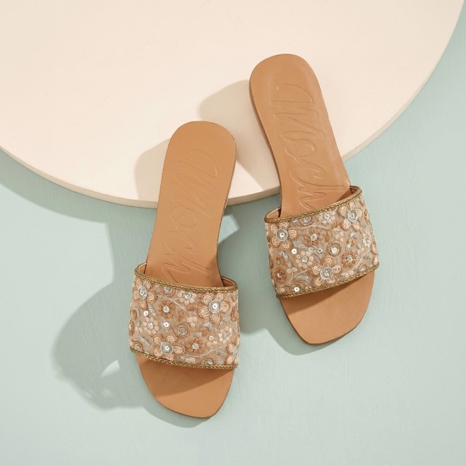 Women Gold Casual Slip Ons