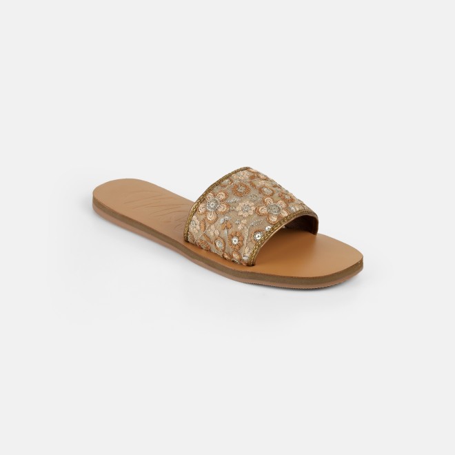 Mochi Women Gold Casual Slip Ons (SKU: 41-577-15-36)