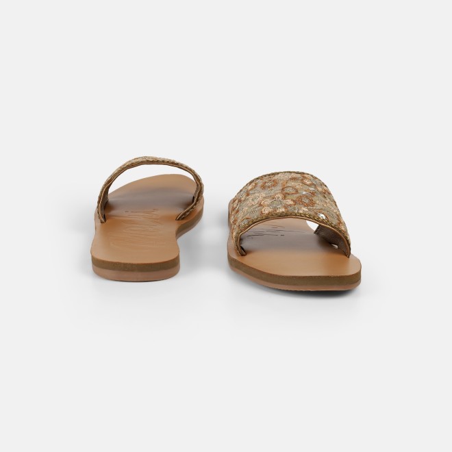 Mochi Women Gold Casual Slip Ons (SKU: 41-577-15-36)