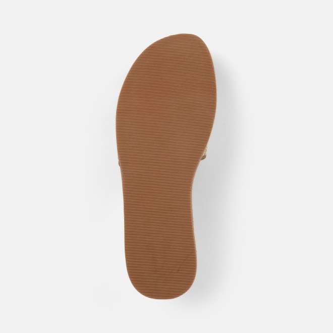 Mochi Women Gold Casual Slip Ons (SKU: 41-577-15-36)