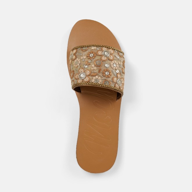 Mochi Women Gold Casual Slip Ons (SKU: 41-577-15-36)