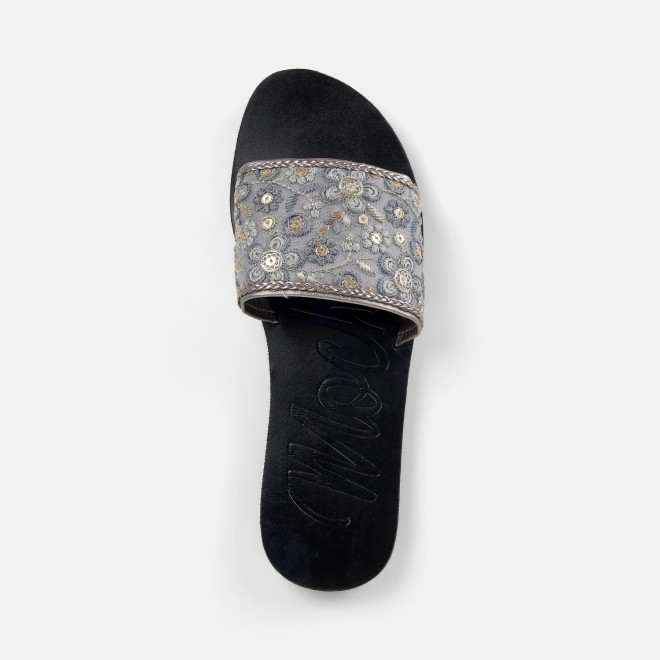 Mochi Women Gun-metal Casual Slip Ons (SKU: 41-577-29-36)