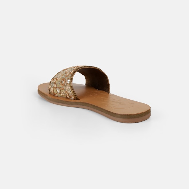 Mochi Women Gold Casual Slip Ons (SKU: 41-577-15-36)