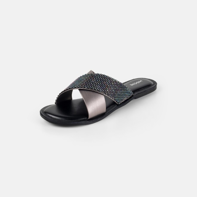 Mochi Women Black Casual Slip Ons (SKU: 41-578-11-36)