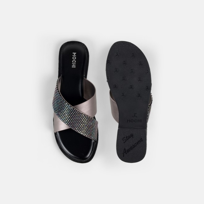 Mochi Women Black Casual Slip Ons (SKU: 41-578-11-36)