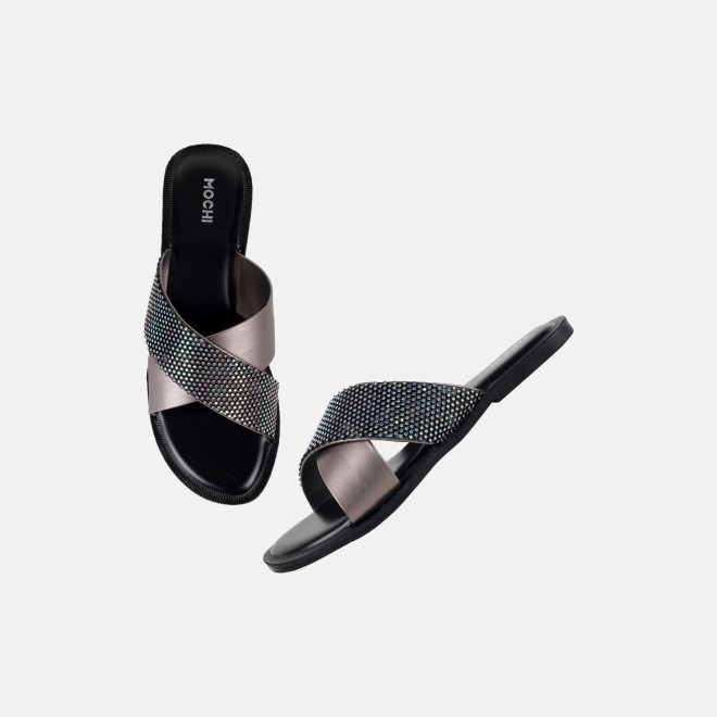 Mochi Women Black Casual Slip Ons (SKU: 41-578-11-36)