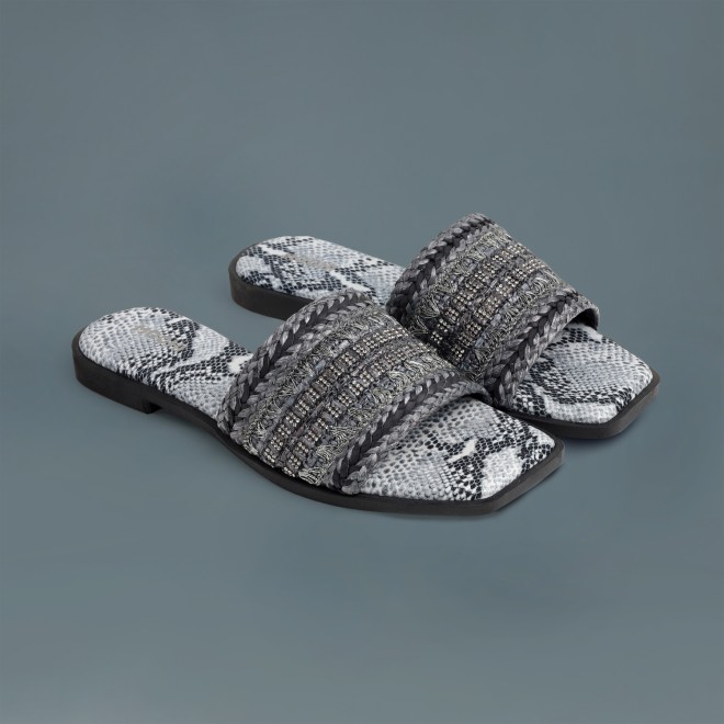 Women Grey Casual Slippers