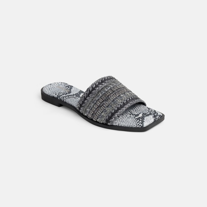 Mochi Women Grey Casual Slippers (SKU: 41-584-14-36)